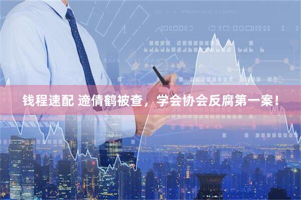 钱程速配 遆倩鹤被查，学会协会反腐第一案！